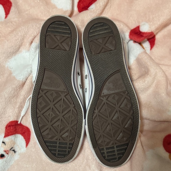 Converse White Canvas High-Tops with Red and Blue Trim - Picture 10 of 10